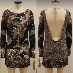 All Saints Sequin/Beaded Mini Dress